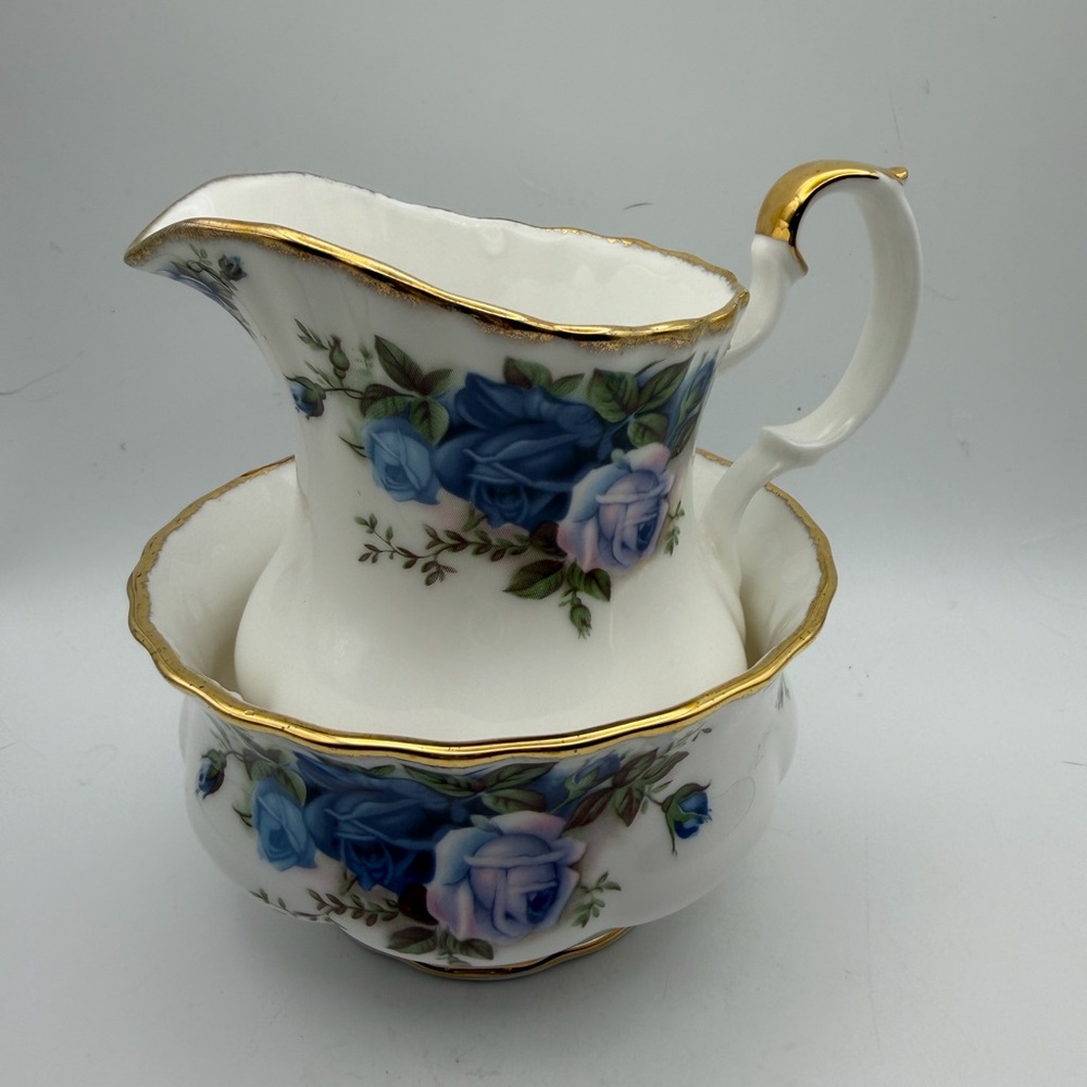 Vintage 1987 Royal Albert “ moonlight rose” creamer and sugar bowl